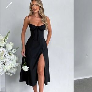 Elegant Black Evening Dress DEANNA MIDI DRESS BABYBOO FASHION
